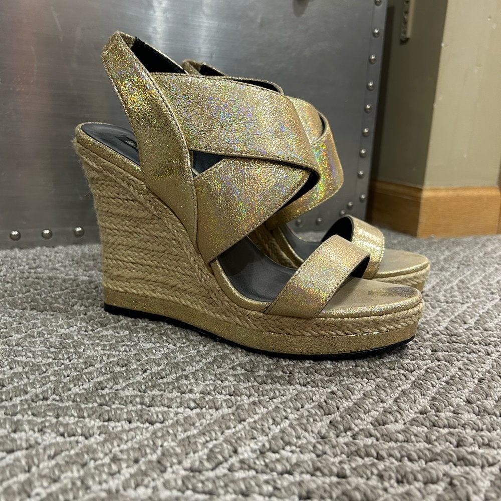 Wedge gold sandals